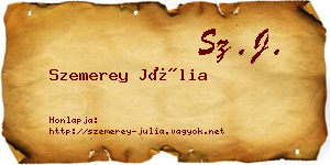 Szemerey Júlia névjegykártya